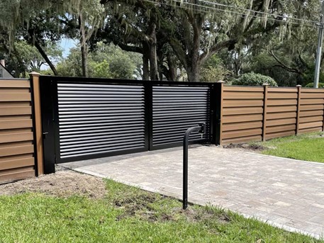 Arkansas Fence Company Trex with Security gate