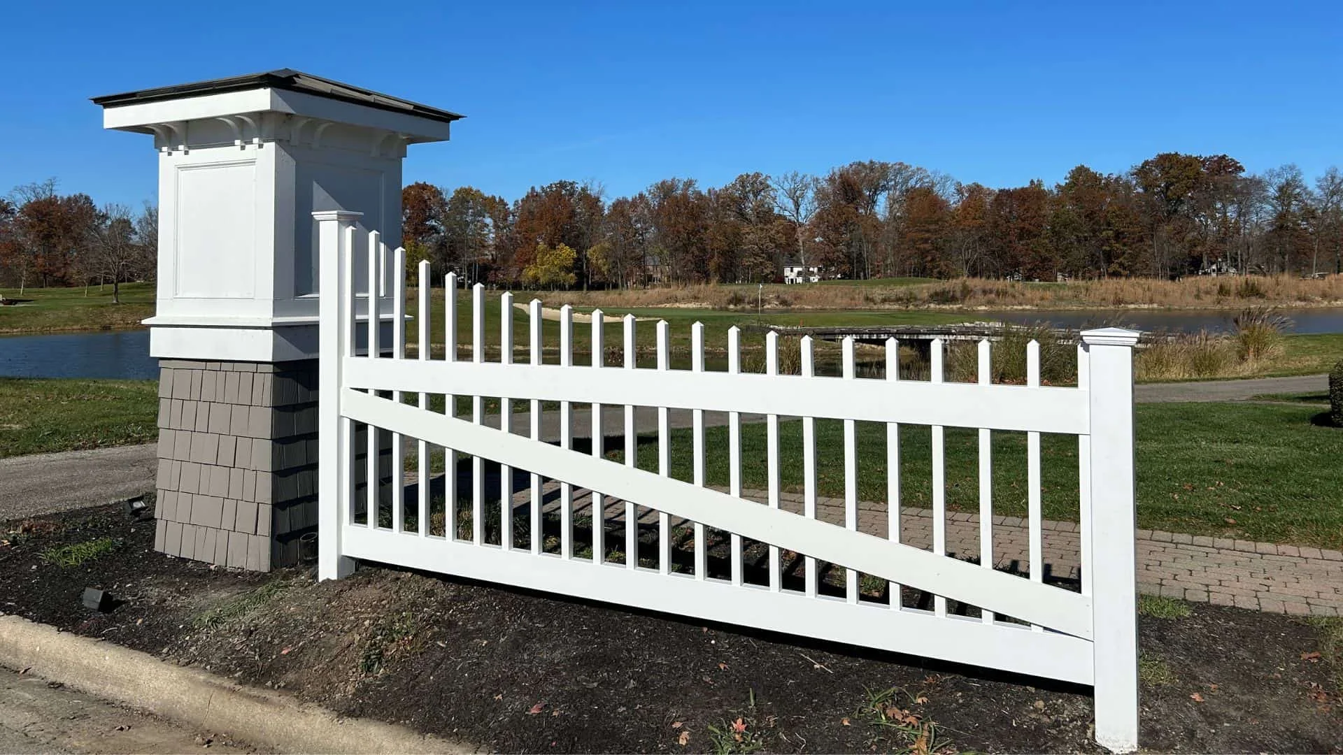 custom HOA vinyl fence gate